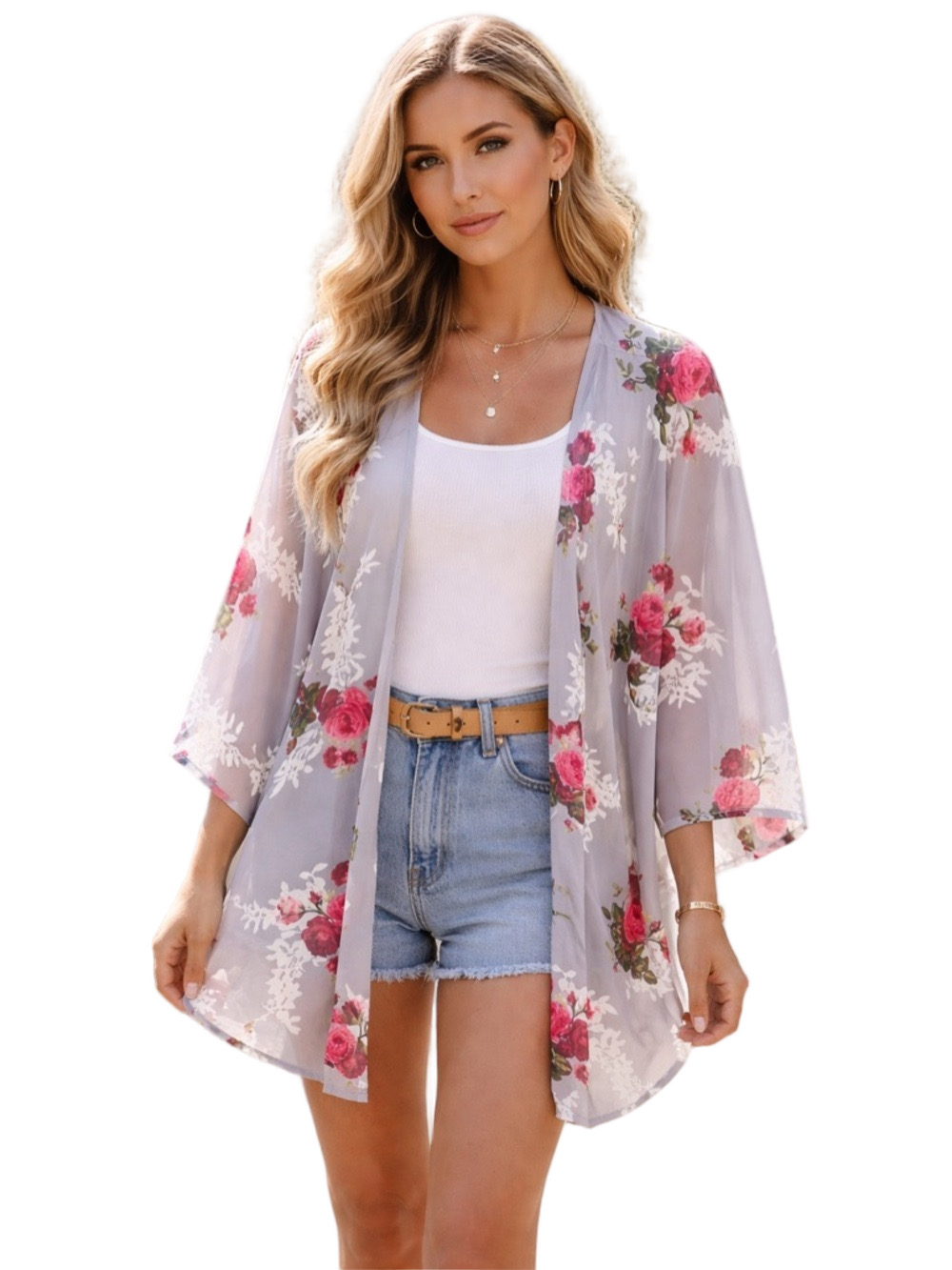 floral light weight cardigan